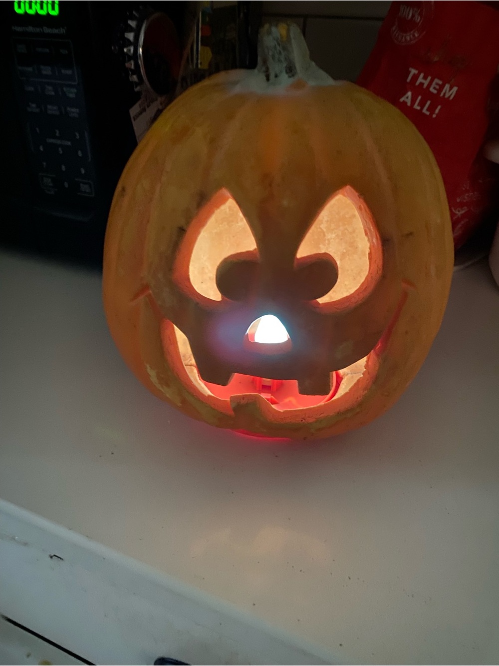 Orange Light-Up Jack-O'-Lantern Holiday Pumpkin Decor